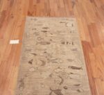 Top of Neutral Color Artistic Fish Design Modern Hallway Runner Rug 11004 by Nazmiyal Antique Rugs