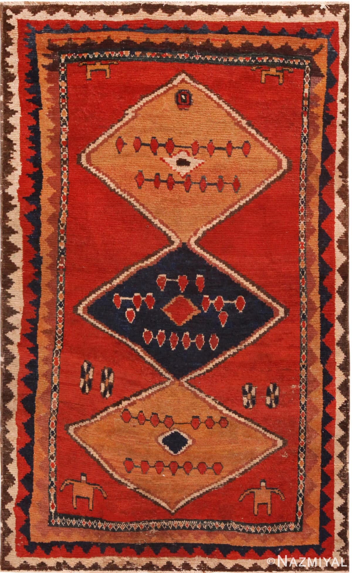 Antique Persian Gabbeh Tribal Rug 72337 by Nazmiyal Antique Rugs
