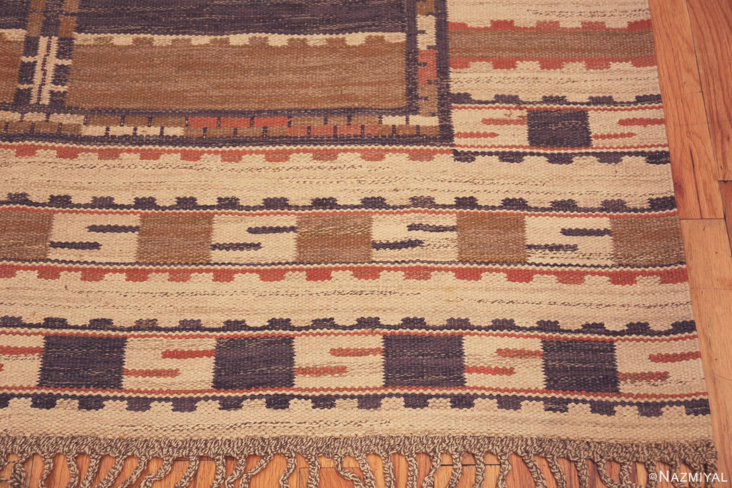 Corner of Vintage Swedish Kilim Marta Maas Sommarmattan Rug 71665 by Nazmiyal Antique Rugs