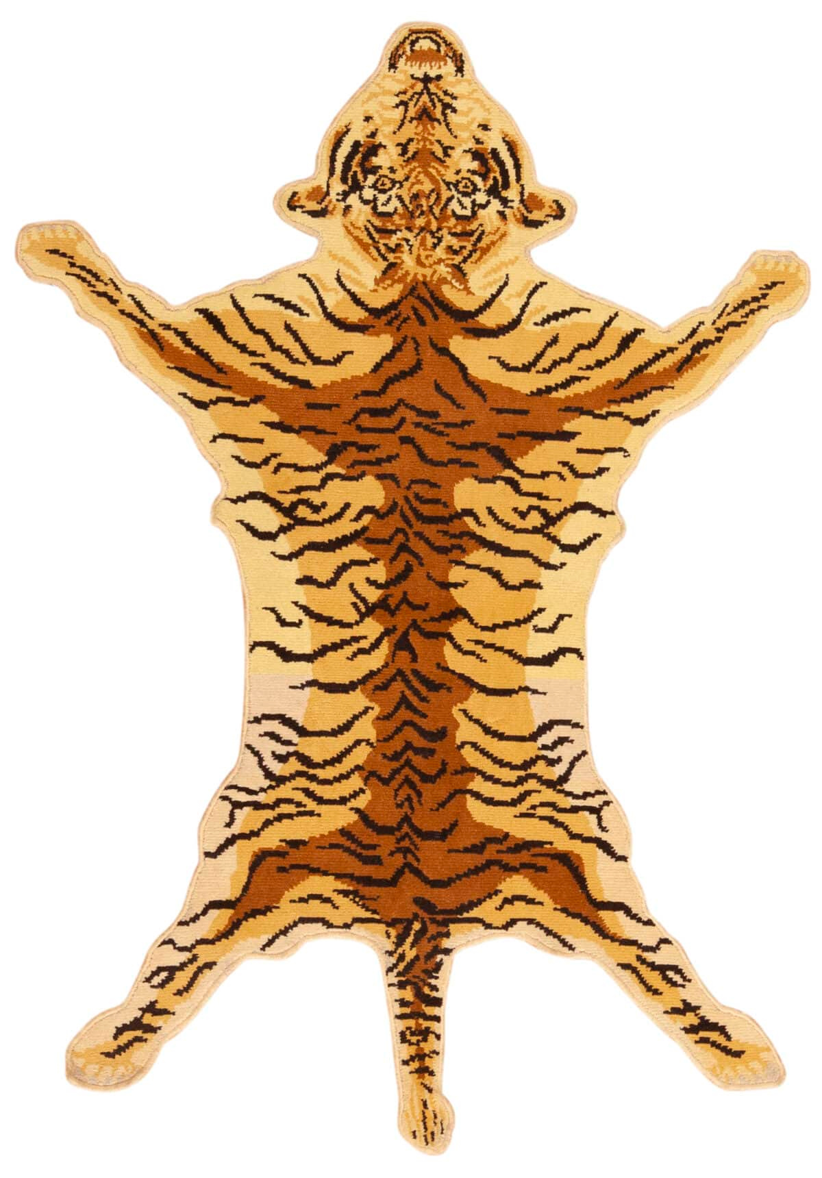 Vintage Tiger Animal Pelt Design Rug 72896 by Nazmiyal Antique Rugs