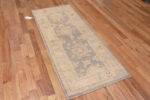 Whole View of A Wonderfully Decorative Contemporary Soft Pastel Color Modern Tribal Turkish Oushak Design Runner Rug 11196 by Nazmiyal Antique Rugs