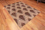 Whole View of Earthy Brown and Neutral Grey Color Large Scale Geometric Design Modern Area Rug 11277 by Nazmiyal Antique Rugs