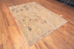 Whole View of Light Cream Tribal Contemporary Room Size Rug 11291 by Nazmiyal Antique Rugs