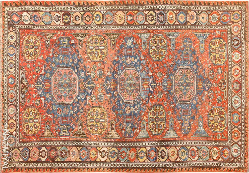 Antique 19th Century Flat Woven Caucasian Soumak Rug Antique 19th Century Flat Woven Caucasian Soumak Rug 48054 by Nazmiyal Antique Rugs