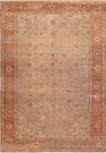 Antique Blue Hue Persian Sultanabad Geometric 72895 by Nazmiyal Antique Rugs