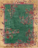 Antique Chinese Art Deco Floral Area Rug 72890 by Nazmiyal Antique Rugs
