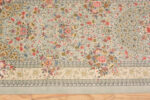 Border of Vintage Persian Qum Silk Floral Medallion Hallway Runner Rug 72788 by Nazmiyal Antique Rugs