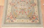 Bottom of Vintage Persian Qum Silk Floral Medallion Hallway Runner Rug 72788 by Nazmiyal Antique Rugs