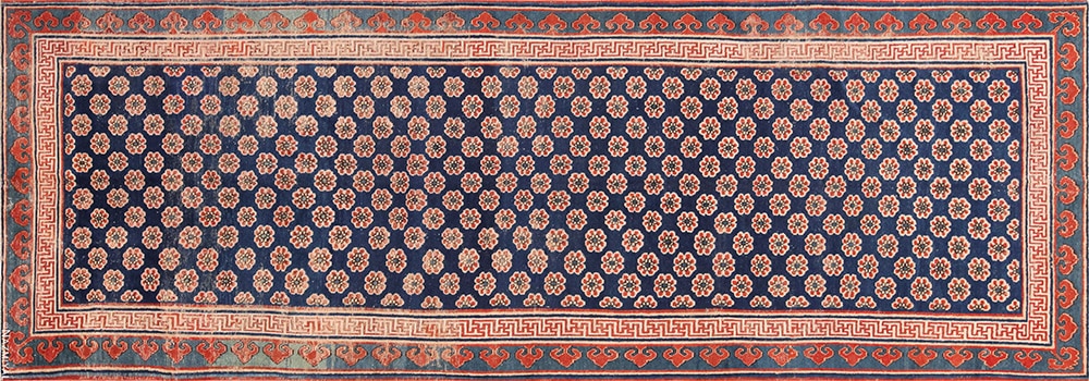 Chinese Kansu Runner 19th Century Rug Chinese Kansu Runner 19th Century Rug 72015 by Nazmiyal