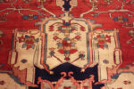 Close Up of Central Medallion Geometric Antique Persian Serapi Area Rug 72872 by Nazmiyal Antique Rugs