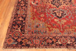 Corner of Antique Geometric Medallion Persian Heriz 72877 by Nazmiyal Antique Rugs