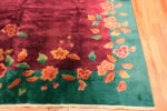 Corner of Open Field Antique Chinese Art Deco Floral Rug 72879 by Nazmiyal Antique Rugs