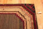 Corner of Small Beautiful Antique American Hooked Rug 2698 by Nazmiyal Antique Rugs
