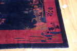 Corner of Vivid Blue Antique Chinese Art Deco Area Rug 72884 by Nazmiyal Antique Rugs
