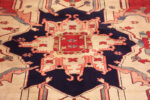 Details of Central Medallion Geometric Antique Persian Serapi Area Rug 72872 by Nazmiyal Antique Rugs
