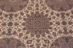 Details of Classic Ivory and Blue Fine Silk and Wool Vintage Persian Nain Rug 72463 by Nazmiyal Antique Rugs