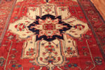 Medallion of Central Medallion Geometric Antique Persian Serapi Area Rug 72872 by Nazmiyal Antique Rugs