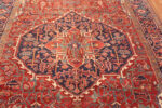 Medallion of Antique Red Geometric Medallion Persian Heriz 72874 by Nazmiyal Antique Rugs