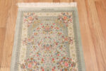 Top of Vintage Persian Qum Silk Floral Medallion Hallway Runner Rug 72788 by Nazmiyal Antique Rugs