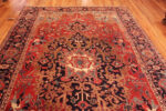 Top of Antique Geometric Medallion Persian Heriz 72877 by Nazmiyal Antique Rugs