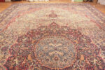 Top of Fine Floral Animal Design Antique Oversized Persian Tabriz Rug 72518 by Nazmiyal Antique Rugs