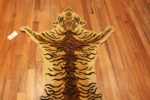 Top of Vintage Tiger Animal Pelt Design Rug 72896 by Nazmiyal Antique Rugs