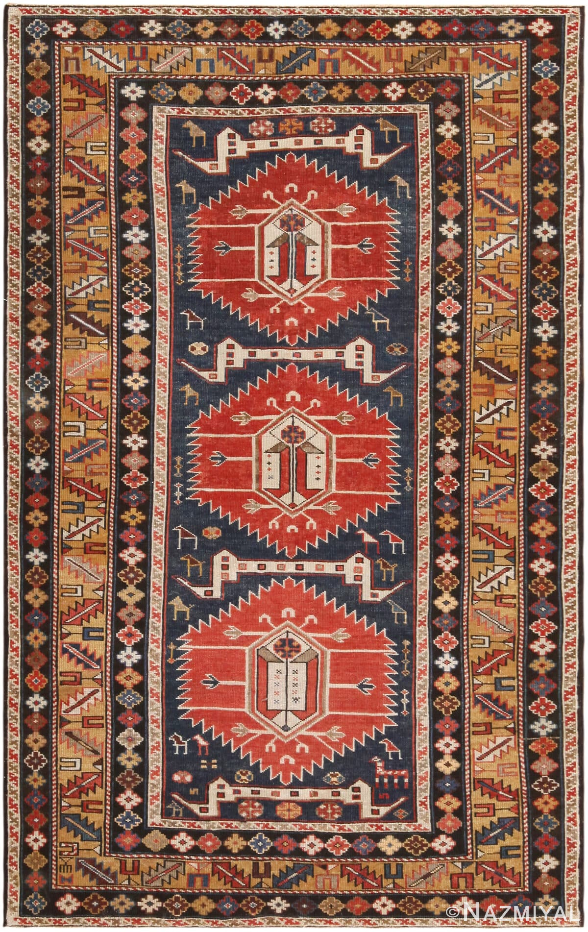 Antique Caucasian Shirvan Rug 72029 by Nazmiyal Antique Rugs