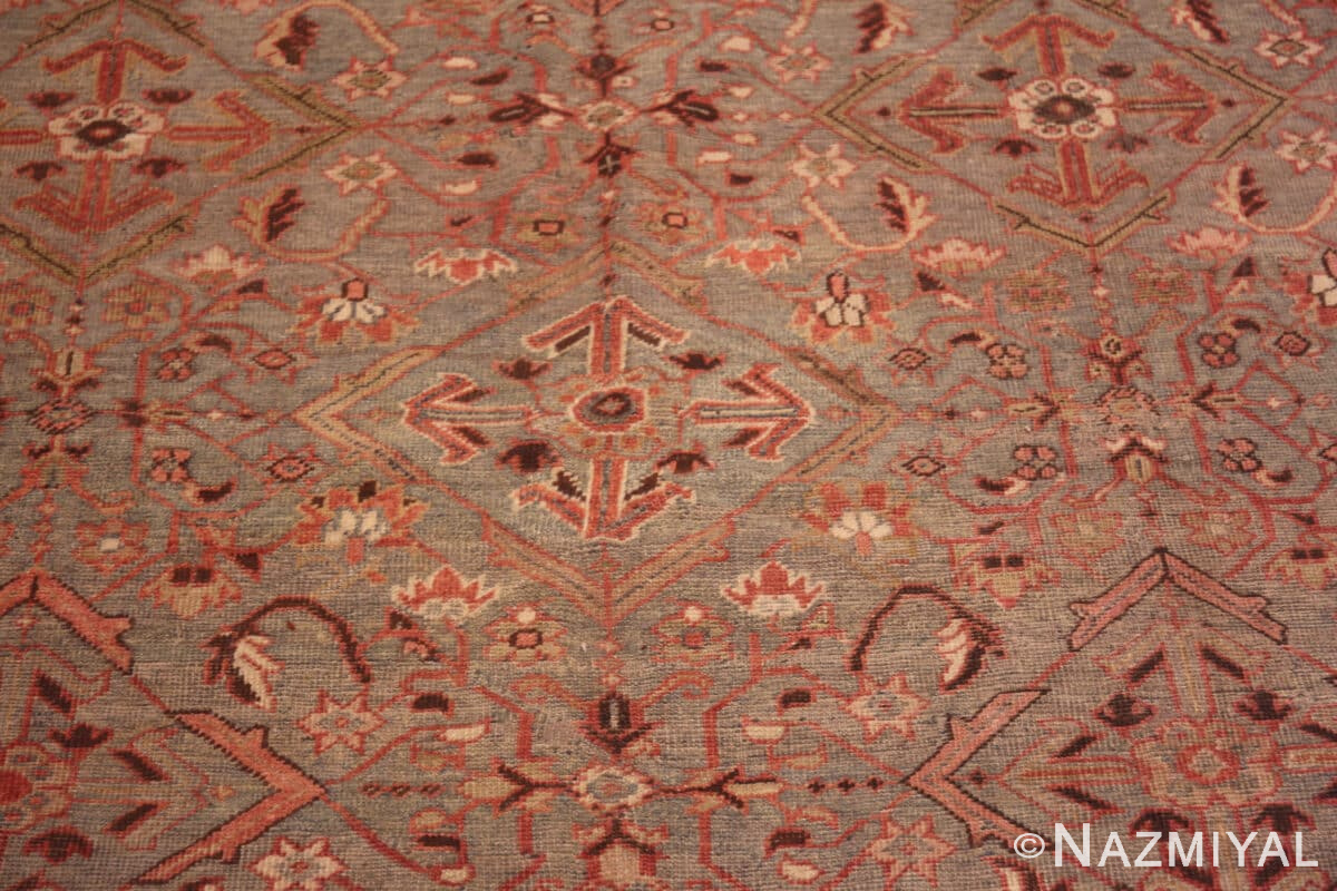 Antique Light Blue Background Persian Sultanabad Nazmiyal Rugs