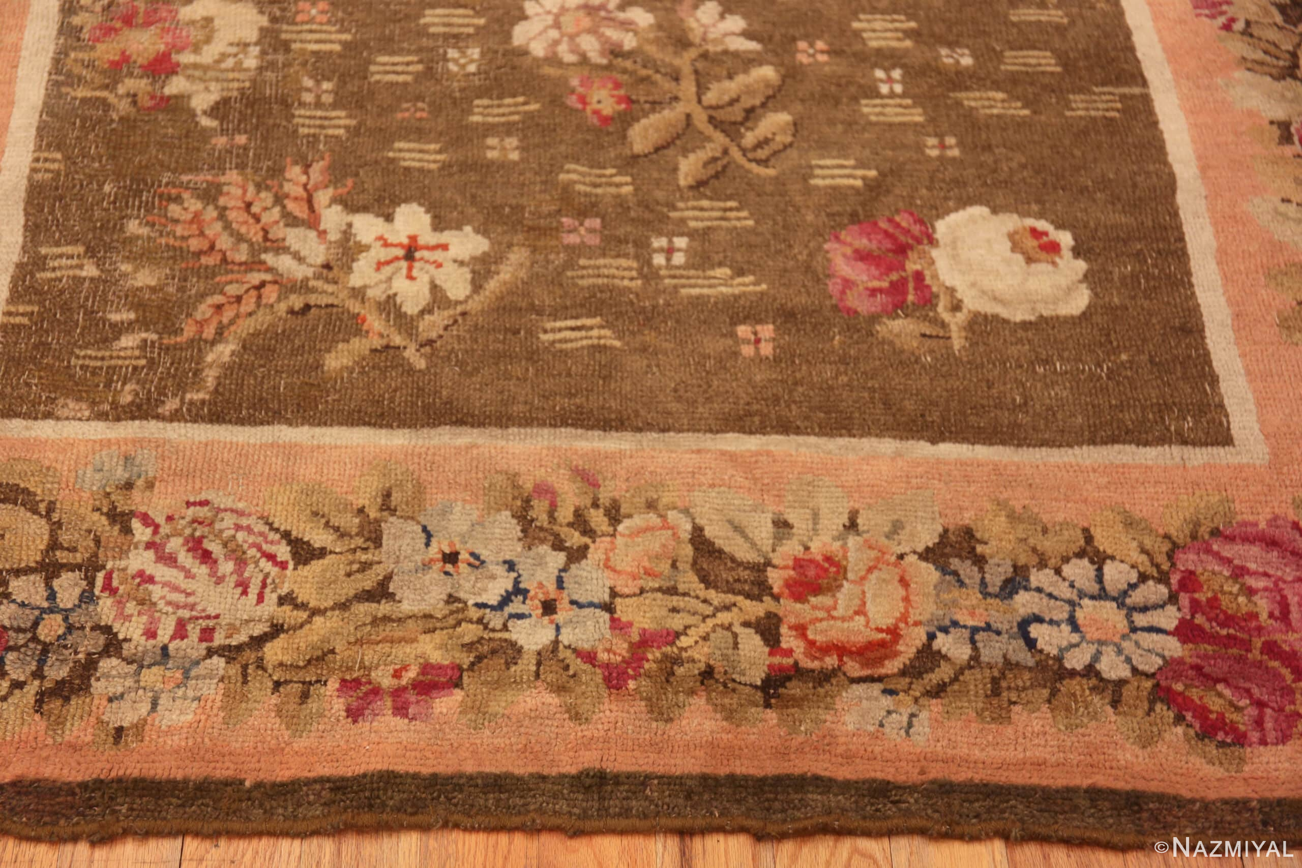 Floral Antique French Savonnerie Gallery Size Rug 72531