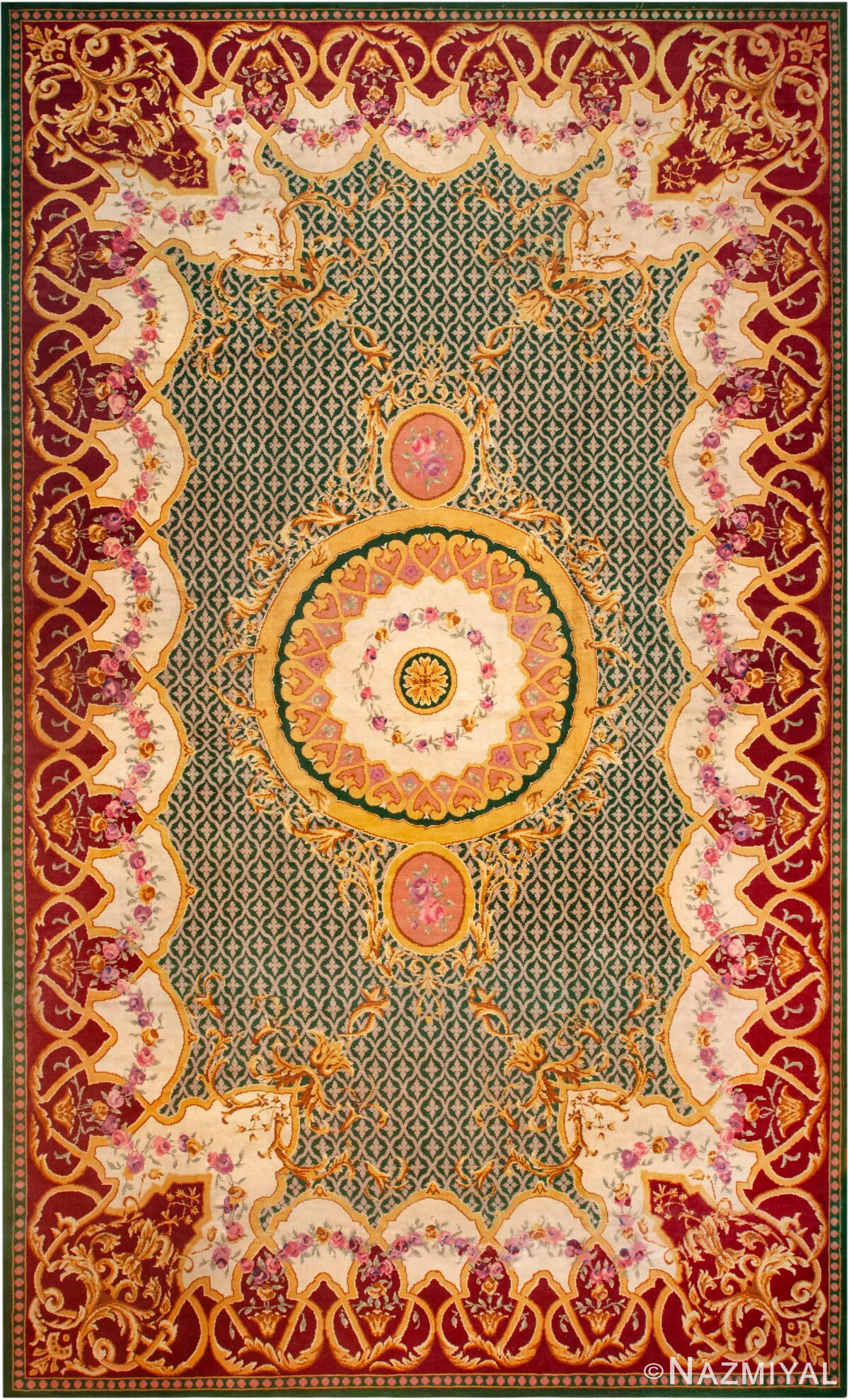 Oversized Antique Spanish Savonnerie Rug 72914 by Nazmiyal Antique Rugs