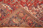 Weave of Antique Red Geometric Medallion Persian Heriz 72874 by Nazmiyal Antique Rugs