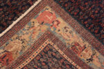 Weave of Fine Small Antique Blue Persian Herati Design Senneh Rug 72452 by Nazmiyal Antique Rugs