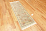 Whole View of Vintage Persian Qum Silk Floral Medallion Hallway Runner Rug 72788 by Nazmiyal Antique Rugs