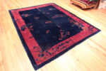 Whole View of Vivid Blue Antique Chinese Art Deco Area Rug 72884 by Nazmiyal Antique Rugs