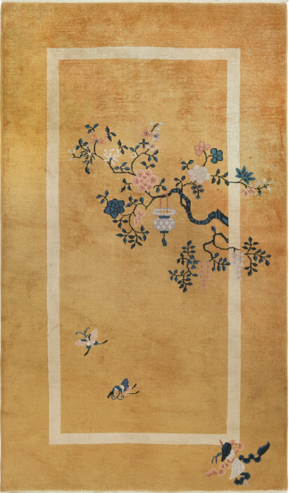 Gold Color Antique Chinese Art Deco Rug 72973 Nazmiyal Rugs