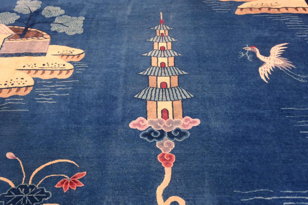 Antique Chinese Art Deco Scenic Rug by Nazmiyal Rugs