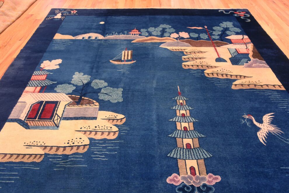 Antique Chinese Art Deco Scenic Rug by Nazmiyal Rugs