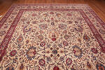 Top of Large Vintage Persian Kashan Floral Rug 72971 by Nazmiyal Antique Rugs