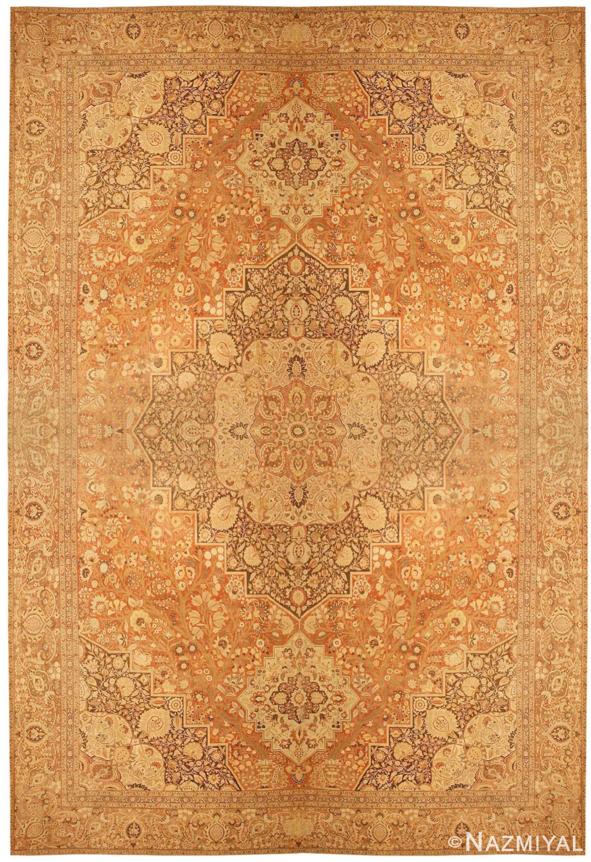 Oversized Antique Persian Tabriz Haji Jalili Carpet 41353 by Nazmiyal Antique Rugs