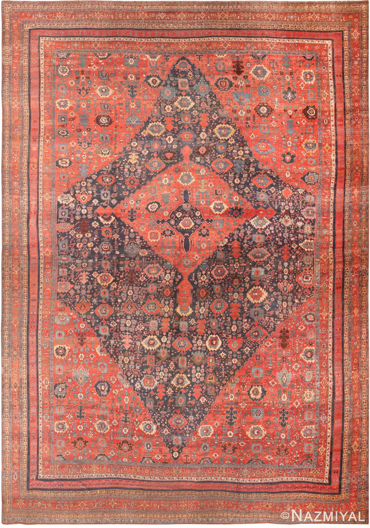 Palace Size Antique Persian Bidjar Rug 71773 by Nazmiyal Antique Rugs