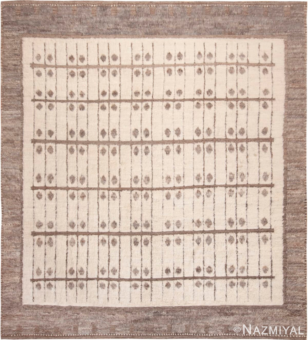 Square Shape Modern Boho Chic Area Rug 61128 by Nazmiyal Antique Rugs