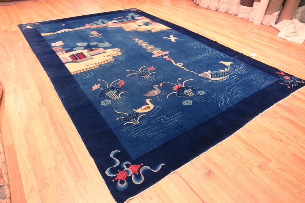 Antique Chinese Art Deco Scenic Rug by Nazmiyal Rugs