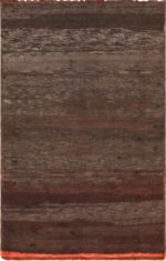 Abstract Brown And Rust Vintage Moroccan Rug 72999 by Nazmiyal Antique Rugs