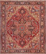 Antique Persian Heriz Central Medallion Rug 73058 by Nazmiyal Antique Rugs