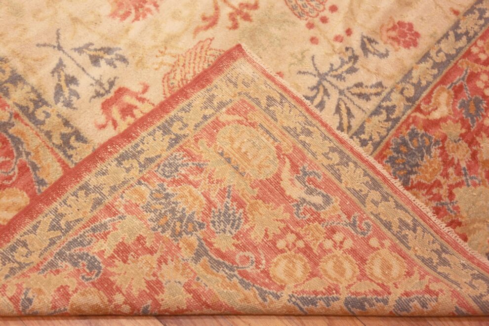 Charming Antique Bird Design Spanish Area Rug 72904 Nazmiyal