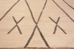 Border of Large Size Cream Brown Tribal Geometric Modern Flatwoven Kilim Rug 11735 by Nazmiyal Antique Rugs
