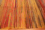 Border of Warm Tones Tribal Vintage Moroccan Kilim Gallery Size Rug 72988 by Nazmiyal Antique Rugs