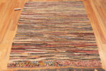 Bottom of Vintage Moroccan Multicolored Stripes Kilim 73002 by Nazmiyal Antique Rugs