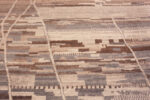 Close Up of Large Room Size Tribal Geometric Earth Tone Color Modern Minimalist Rug 11708 by Nazmiyal Antique Rugs