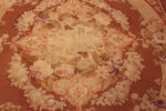 Close Up of Small Floral Antique French Aubusson Rug 72903 by Nazmiyal Antique Rugs